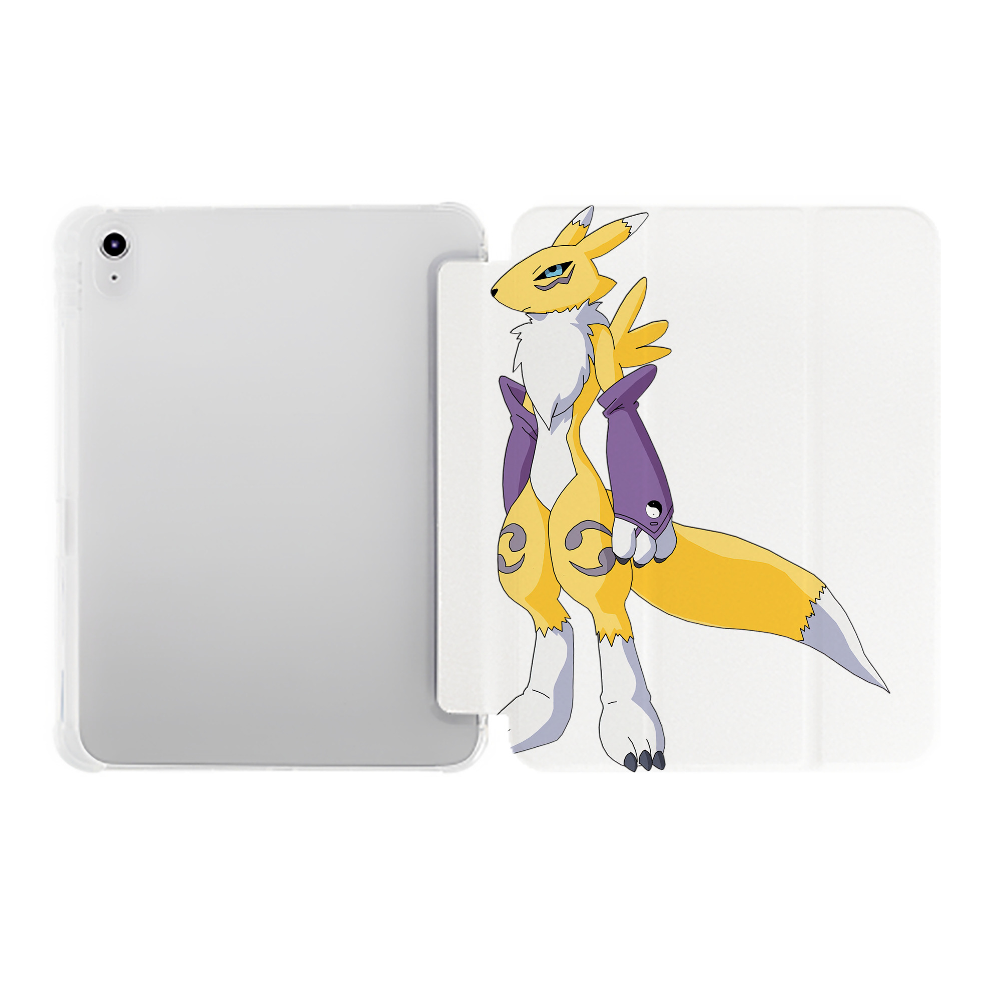 （画像用） Digimon デジタルモンスター/デジモン IPad ケース ペン収納付き 三つ折りスタンド PUレザー×シリコン 対応機種9.5/10.5/10.9インチ